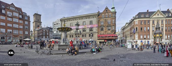 D277003. Gammeltorv panorama including Caritasbrønden