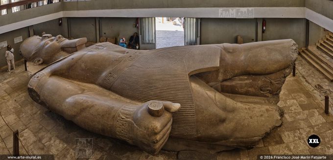 PRF6173807. Colossal statue of Ramses II, lying on the ground. Ruins of Memphis., Mit Rahina Egypt