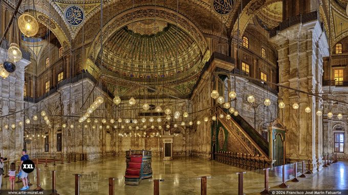 PRF6212712. The Muhammad Ali Mosque interior, Cairo, Egypt