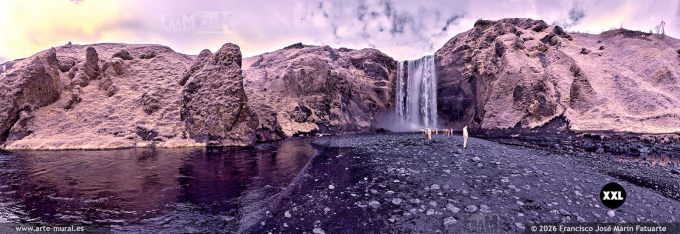 QA7R509107. Skógafoss waterfall (infrared), South Region (Iceland)
