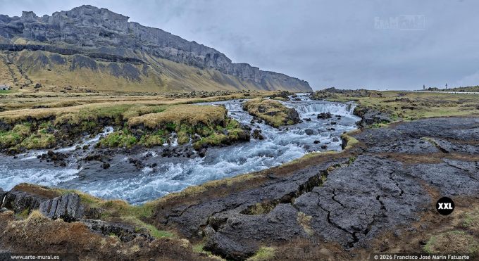 QF6783207. Fossálar river and waterfall, South Region (Iceland)