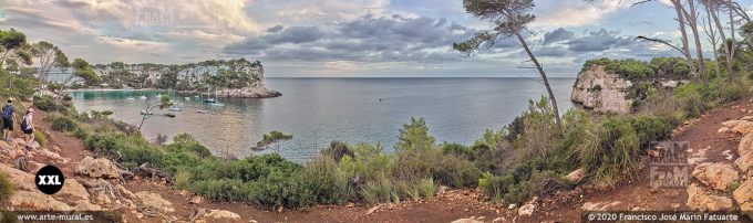 K8588085 Cala Galdana and Morro de Llevant panorama, Menorca (SPAIN)