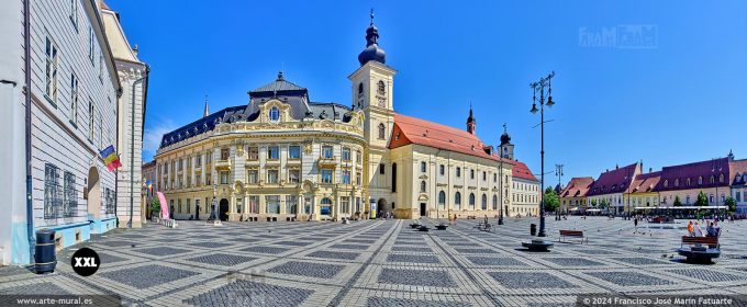 OF4694405, City Hall Palace and "Holy Trinity" Roman Catholic Church in Sibiu (Romania)