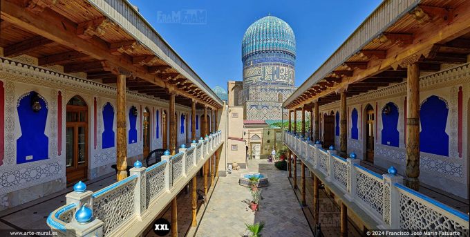 OF24058904. Bibi-Khanym Mosque dome from nearby hotel, Samarkand (Uzbekistan)