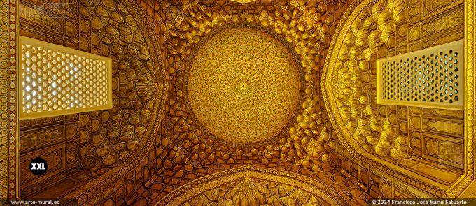 OF24993055. Interior ceiling of a mausoleum in Shakhi Zinda necropolis, Samarkand (Uzbekistan)