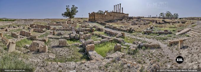 P5407104. Thuburbo Majus Roman capitol panorama, El Fahs. Tunisia.