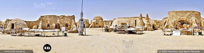 P5503904. Star wars  Mos Espa main set, in the Eriguet dunes (Tunisia)