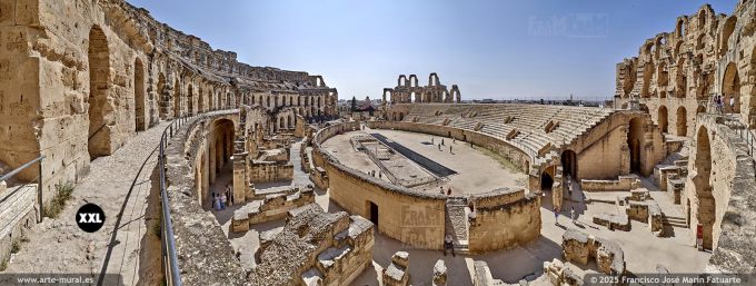 P5543305. The Amphitheatre of El Jem in the modern-day city of El Djem, Tunisia.