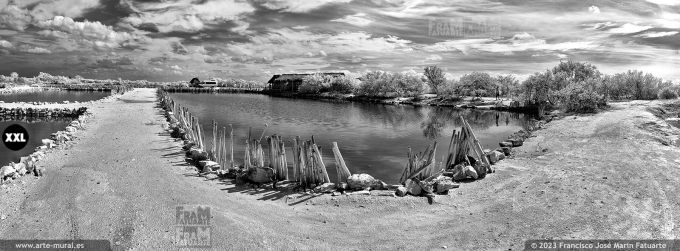 NA230604. Xtampu Salt Lakes (Salineras de Xtampu) infrared panorama. 