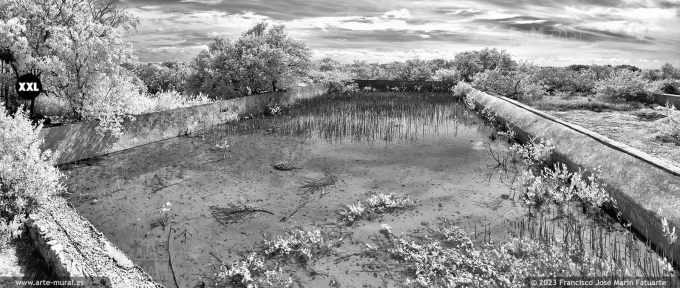 NA231304. Xtampu Salt Lakes (Salineras de Xtampu) infrared panorama. 