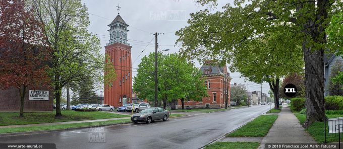 I6569403. Clock Tower and Post Office, Gananoque, ON. Canada